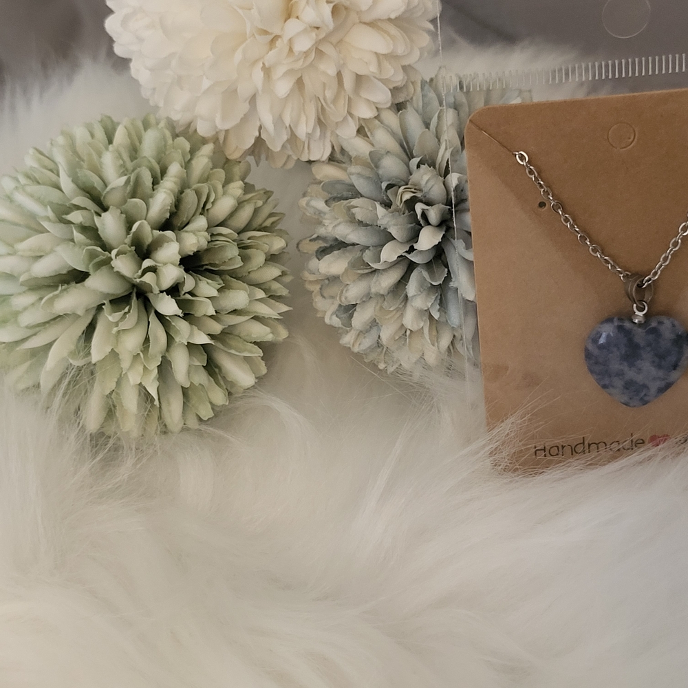 Heart-Shaped Blue Stone Necklace
